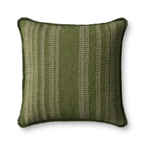 Loloi PLL0131 Green  Ivory 20 x 20 Cover wDown Pillow