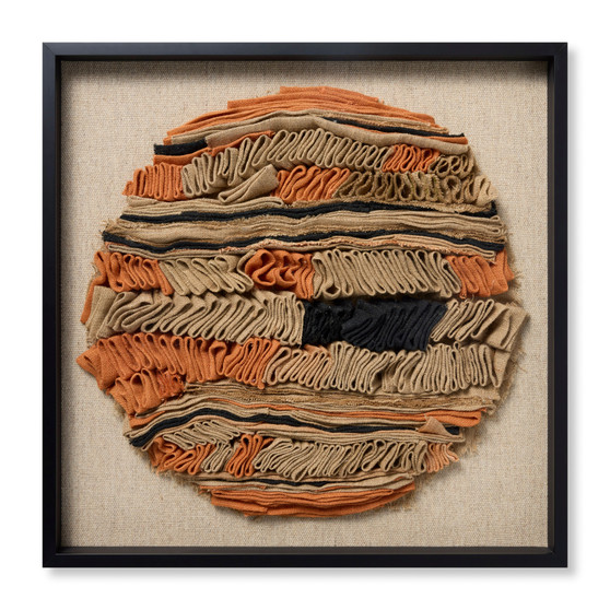 Loloi Uncoiled Orange  Beige 3 x 3 Wall Art