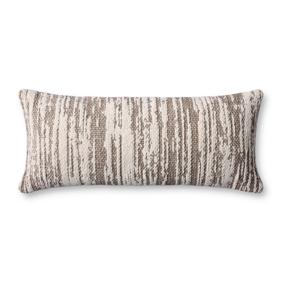 Loloi PLL0141 Dark Taupe  Ivory 13 x 35 Cover wDown Pillow