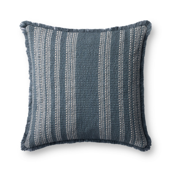 Loloi PLL0131 Blue  Ivory 20 x 20 Cover wPoly Pillow