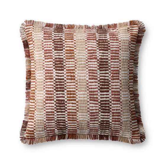 Loloi PLL0133 Orange  Multi 22 x 22 Cover wDown Pillow