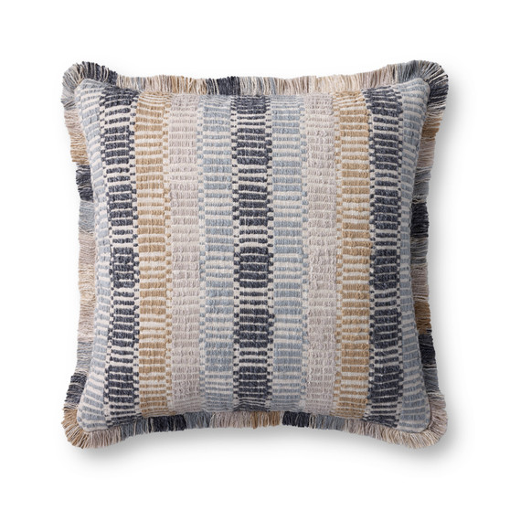 Loloi PLL0133 Blue  Multi 22 x 22 Cover wPoly Pillow