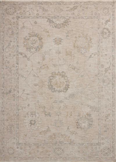Chris Loves Julia x Loloi Louisa Oatmeal  Slate 18 x 18 Sample Rug
