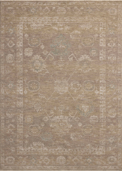 Chris Loves Julia x Loloi Louisa Taupe  Gold 18 x 18 Sample Rug