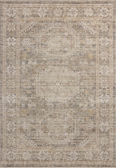 Chris Loves Julia x Loloi Ida Taupe  Multi 18 x 18 Sample Rug