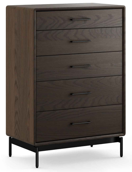 BDI Linq Bedroom Chest with 5 Drawers in Toasted Oak