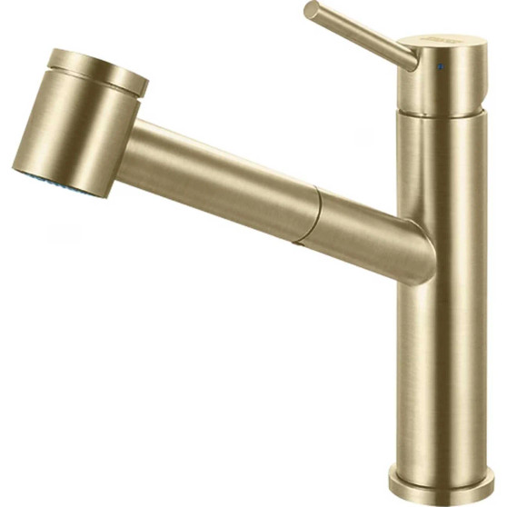 Franke Steel Pull-Out Kitchen Faucet in Champagne Gold