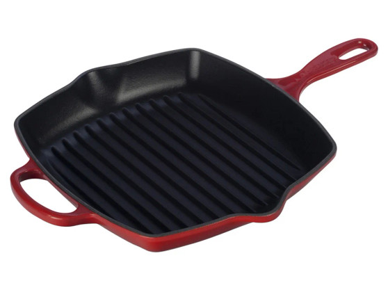 Le Creuset Signature 11.75 Cerise Square Skillet Grill