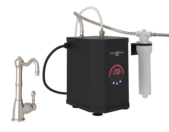 Rohl Acqui Satin Nickel Column Spout Hot Water Dispenser w Tank  Filter Kit