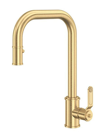 Rohl Perrin  Rowe Armstrong Satin English Gold U-Spout Pull-Down Faucet