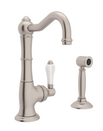 Rohl Cinquanta Satin Nickel BarPrep Kitchen Faucet w Sidespray (1)