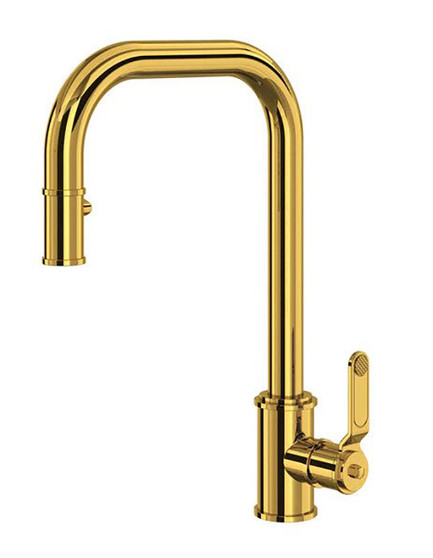 Rohl Perrin  Rowe Armstrong Unlacquered Brass U-Spout Pull-Down Faucet