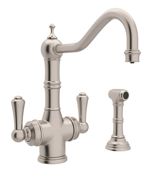 Rohl Perrin  Rowe Edwardian Collection Satin Nickel Kitchen Faucet