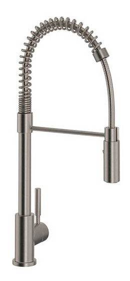 Rohl Lux Satin Nickel C-Spout Pro Pull-Down Kitchen Faucet
