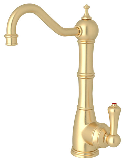 Rohl Perrin  Rowe Edwardian Satin English Gold Column Spout Hot Water Faucet