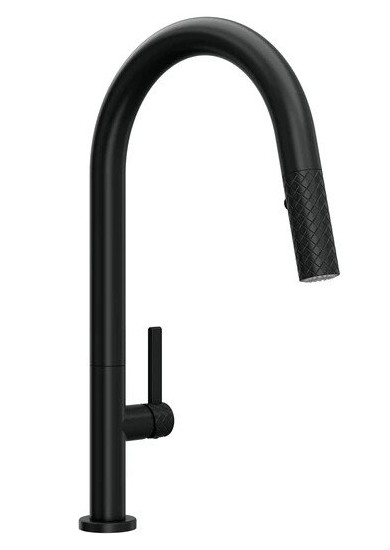 Rohl Tenerife Matte Black C-Spout Pull-Down Faucet