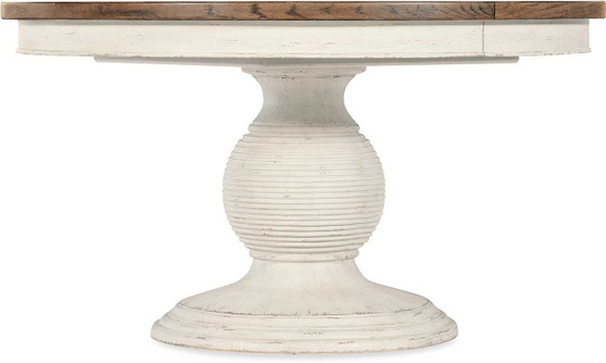 Hooker Furniture Americana Dining Table Round Pedestal with 22-Inch Leaf in Daisy