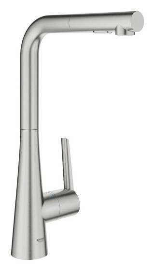 GROHE Zedra SuperSteel Infinity Pull-Down Kitchen Faucet (1)