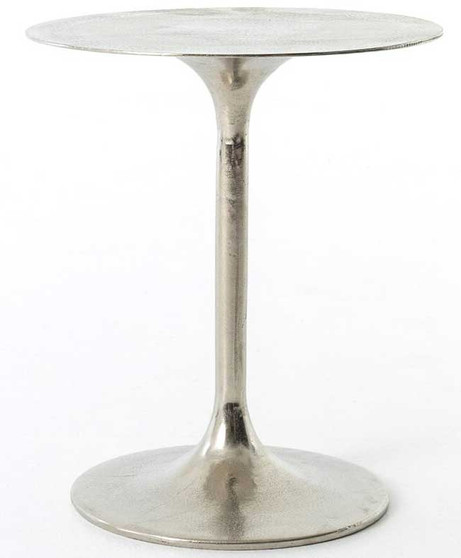 Four Hands Tulip Side Table in Raw Nickel