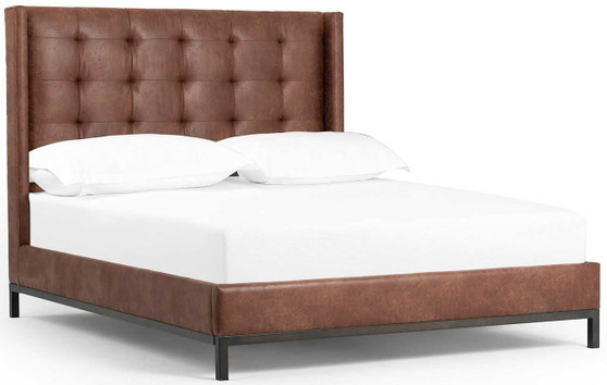 Four Hands Newhall Bed King Sized 55 Inch in Vintage Tobacco