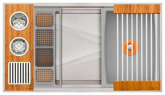 The Galley 36-Inch Natural Golden Bamboo Ideal WashStation 3S