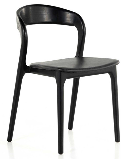 Four Hands Amare Dining Chair in Sonoma Black Leather