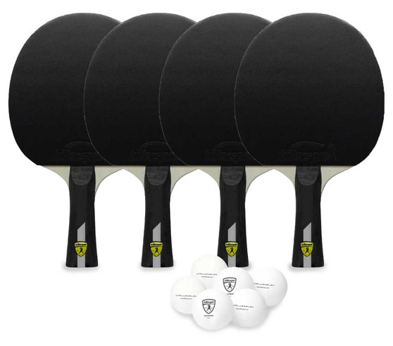 Killerspin 4X Impact Ping Pong Paddle Set in Black 4-Pack