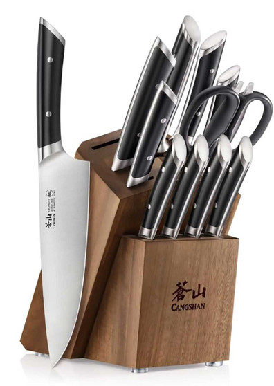 Cangshan 12-Piece Knife Block Set Helena Series With Black Handle