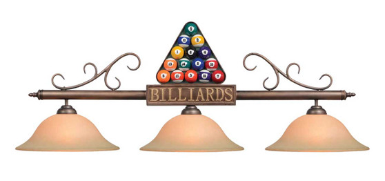 RAM Game Room Three-Light Billiard Pendant