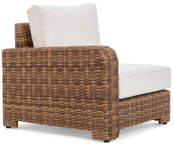 Winston Furniture Nico Cast Pumice Antique Chestnut Weave Right Arm End Sectional