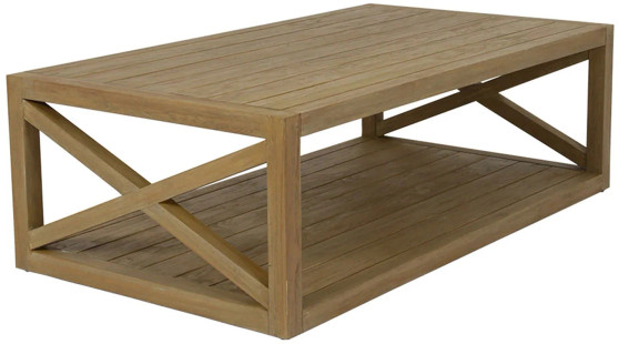 Sunset West Coastal Teak X Coffee Table in Coastal Teak