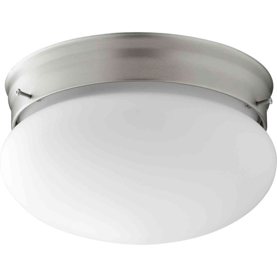 Transitional 6" Stn Opal Mushroom In Satin Nickel And Satin Opal