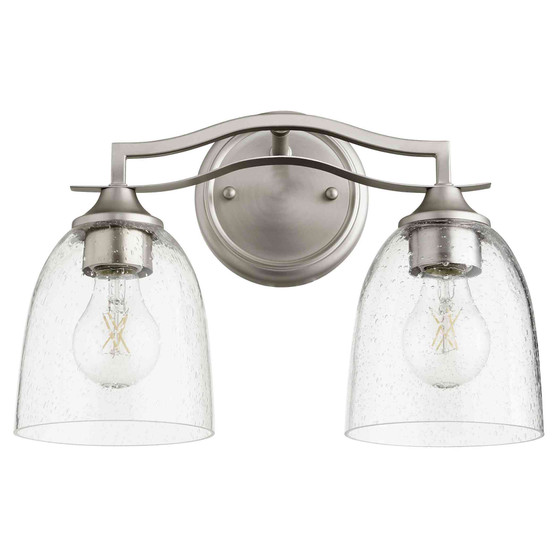Transitional Jardin Clear Seeded Vanity In Satin Nickel And Clear/Seeded