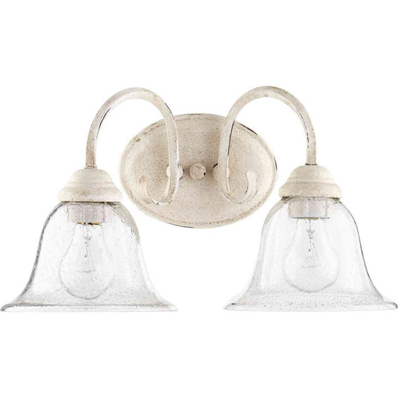 Transitional Spencer 2 Light Vanity In Persian White And Clear/Seeded