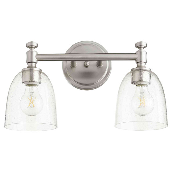 Transitional Rossington Clear Seeded Vty In Satin Nickel And Clear/Seeded