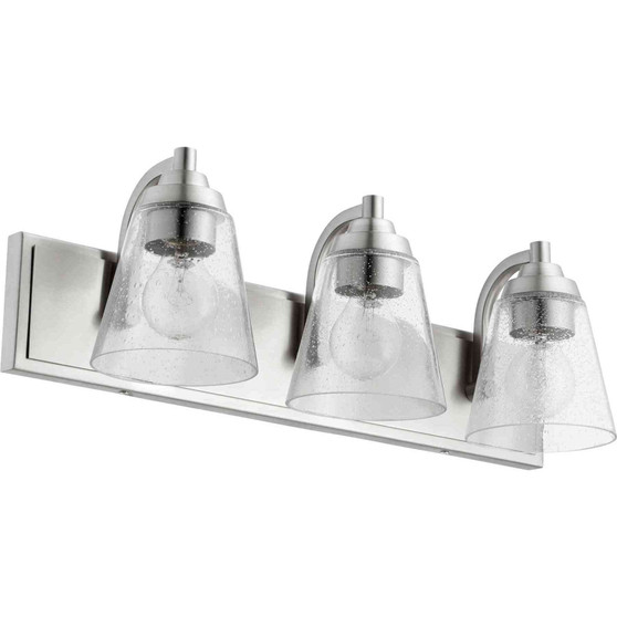 3-Light Clear Seeded Cone Vanity