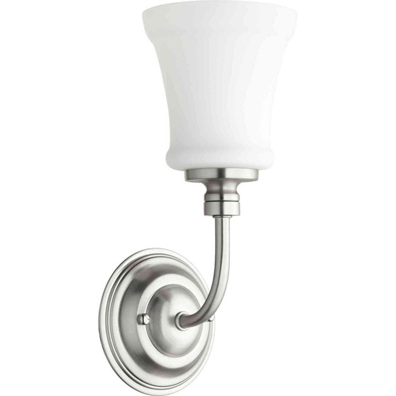 Transitional Rossington 1 Light Wall Mount In Satin Nickel