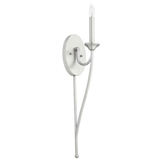Transitional Brooks 1 Light Chandelier Wall Bracket In Satin Nickel