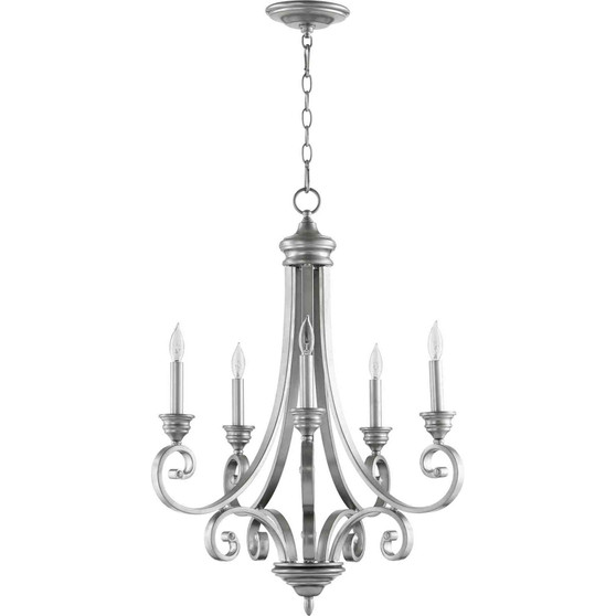 Traditional Bryant 5 Light Chandelier In Classic Nickel