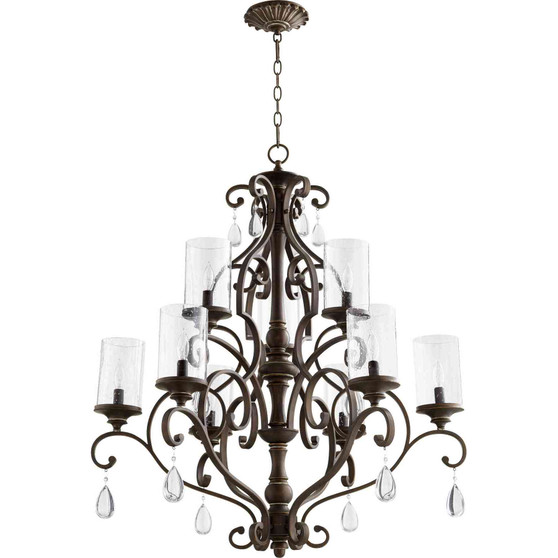 Traditional San Miguel 9 Light Chandelier In Vintage Copper