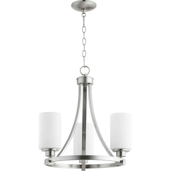 Transitional Lancaster 3 Light Chandelier In Satin Nickel
