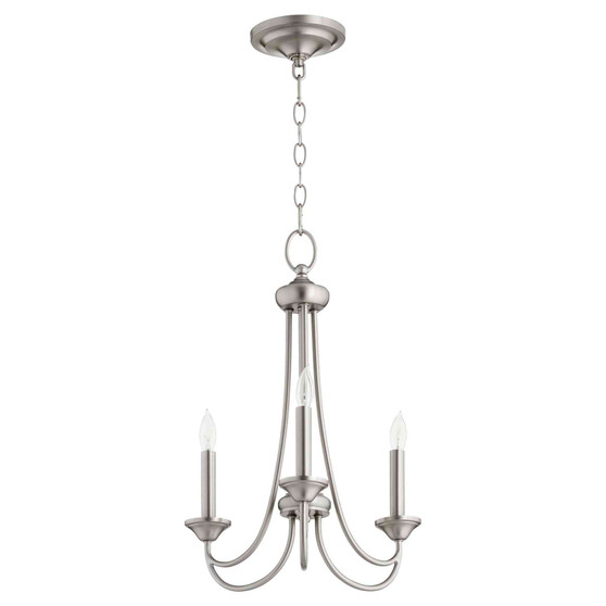 Transitional Brooks 3 Light Chandelier In Satin Nickel