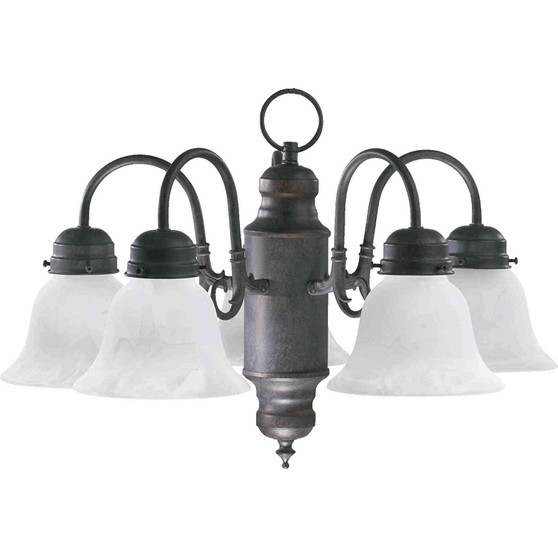 Traditional 5 Light Faux Alab Nook In Toasted Sienna