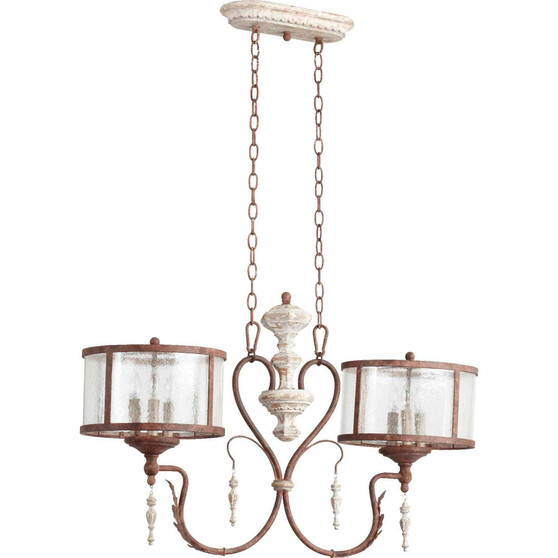 Traditional La Maison 6 Light Island In Manchester Grey And Rust Accents