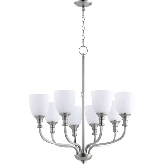 Transitional Richmond 8 Light Chandelier In Satin Nickel