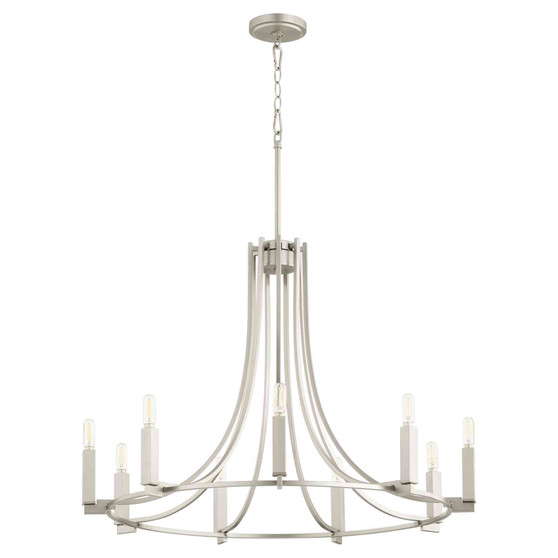 Olympus 9 Light Chandelier In Satin Nickel