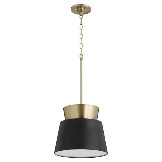Modern And Contemporary Trapezoids Pendant In Noir / Aged Brass