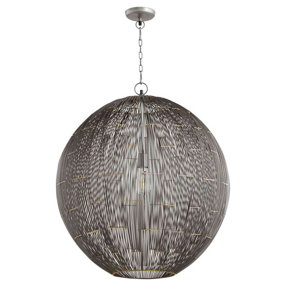 26" Wire Sphere Pendant In Charcoal