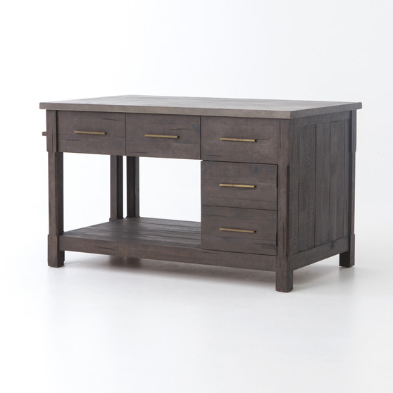 Ian Kitchen Island-Rubbed Black