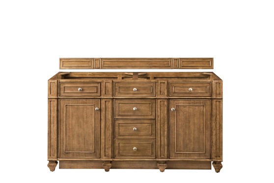 Bristol 60" Double Vanity, Saddle Brown